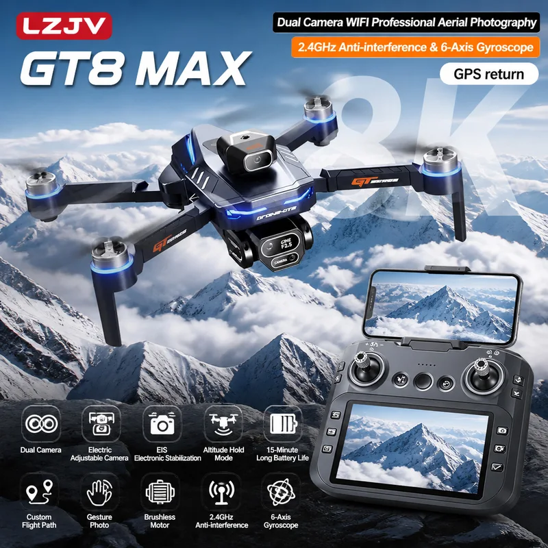 GT8 Max Foldable Drone 8K HD P - Drone Gps Module 评论和价格